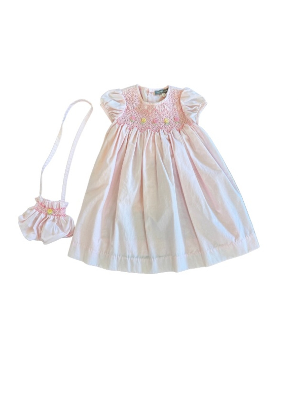 🌸Les Petites Soleils Pink Smocked Dress + Purse 2T 🌸